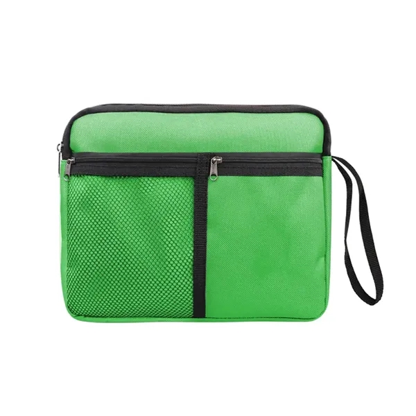 Polyester Waterproof Travel Cosmetic Toiletry Bag W/ Handle - Polyester Waterproof Travel Cosmetic Toiletry Bag W/ Handle - Image 7 of 10