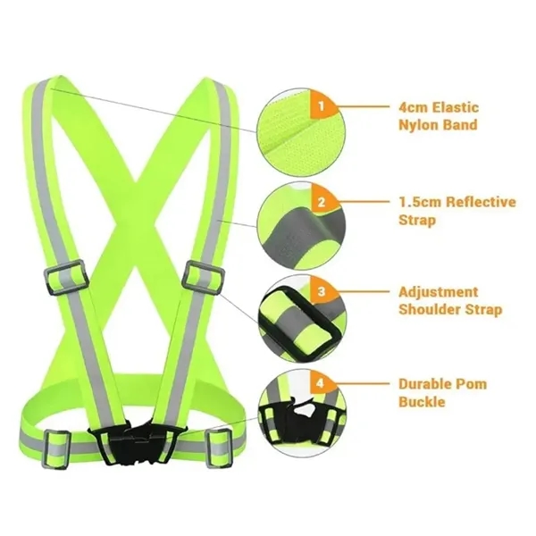 Reflective Safety Vest High Visibility Outdoor Sports Gear - Reflective Safety Vest High Visibility Outdoor Sports Gear - Image 2 of 6