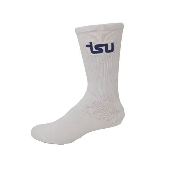 USA Made Super Soft Cotton Crew Socks w/ Direct Embroidery - USA Made Super Soft Cotton Crew Socks w/ Direct Embroidery - Image 0 of 1