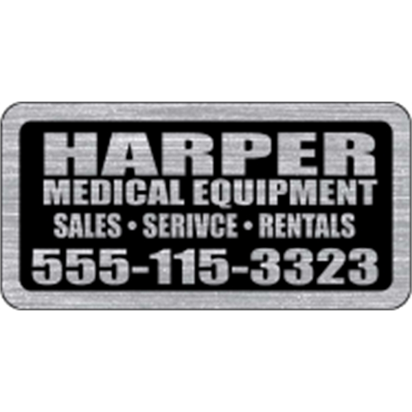 2.75" x 1.375" Rect ID Decal  - Brushed Chrome