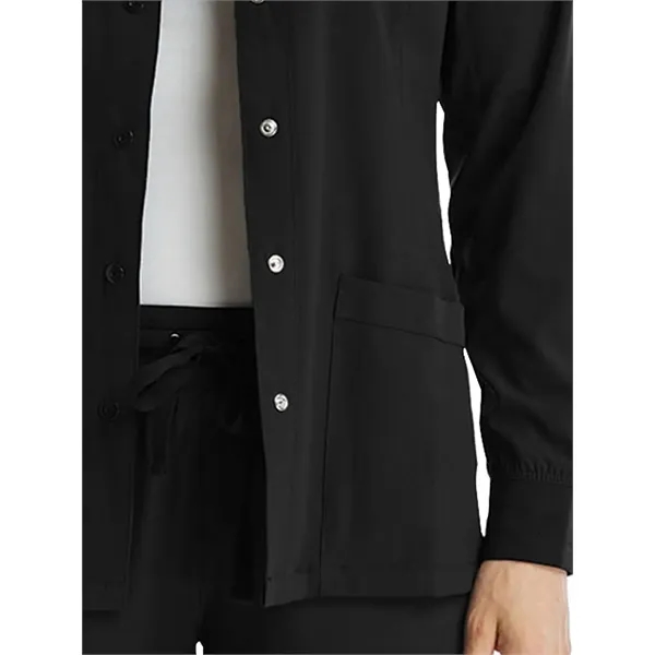 ScrubJoy Originals - Women's Round-Neck Snap Button Jacket - ScrubJoy Originals - Women's Round-Neck Snap Button Jacket - Image 1 of 5