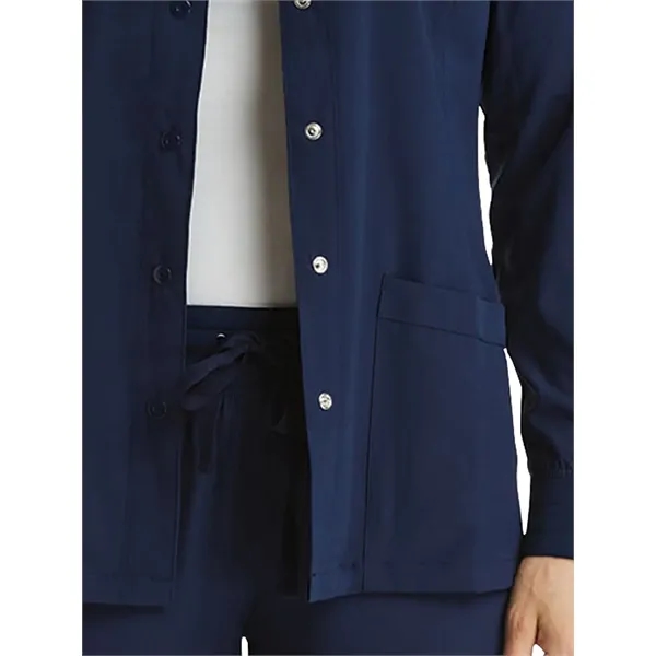 ScrubJoy Originals - Women's Round-Neck Snap Button Jacket - ScrubJoy Originals - Women's Round-Neck Snap Button Jacket - Image 3 of 5