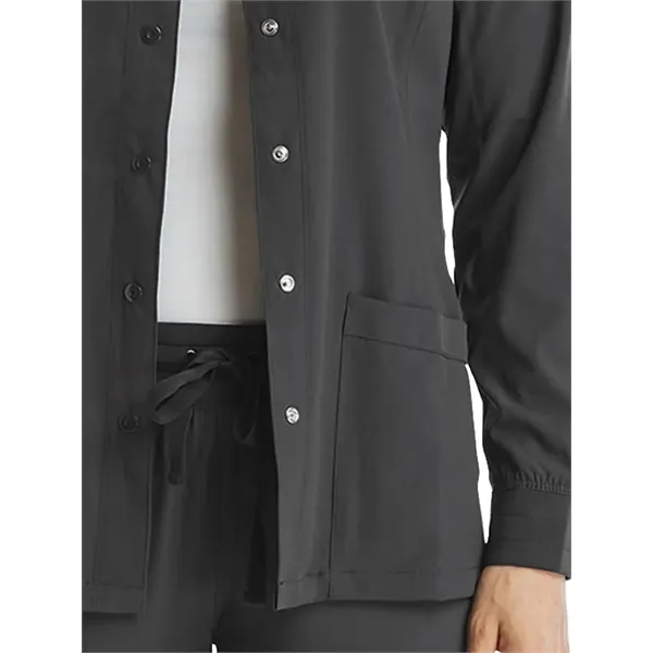 ScrubJoy Originals - Women's Round-Neck Snap Button Jacket - ScrubJoy Originals - Women's Round-Neck Snap Button Jacket - Image 5 of 5