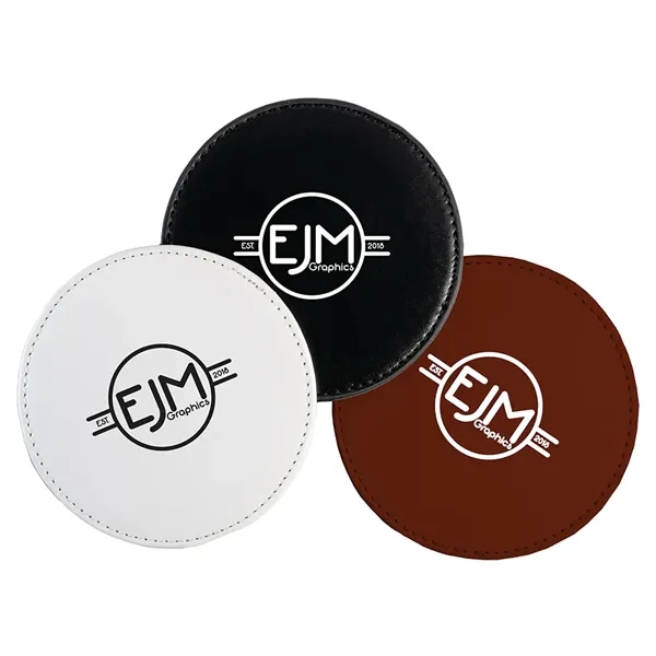 Faux Leather Coaster Round - Faux Leather Coaster Round - Image 1 of 4