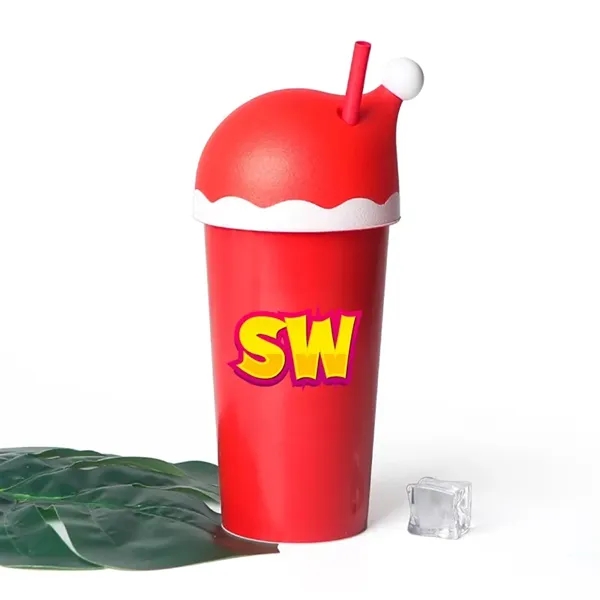 20oz Christmas Hat Plastic Tumbler - 20oz Christmas Hat Plastic Tumbler - Image 0 of 2