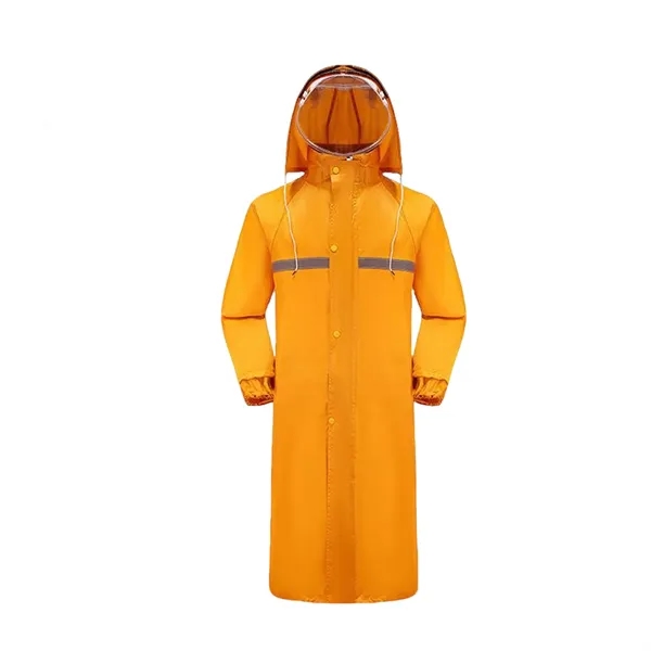 Long One-Piece Cycling Raincoat with Reflective Trim - Long One-Piece Cycling Raincoat with Reflective Trim - Image 7 of 7