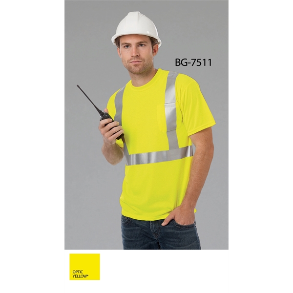 Adult Short Sleeve Crew Neck T-Shirt w/ Reflective Tape - Adult Short Sleeve Crew Neck T-Shirt w/ Reflective Tape - Image 0 of 1