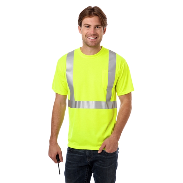 Adult Short Sleeve Crew Neck T-Shirt w/ Reflective Tape - Adult Short Sleeve Crew Neck T-Shirt w/ Reflective Tape - Image 1 of 1