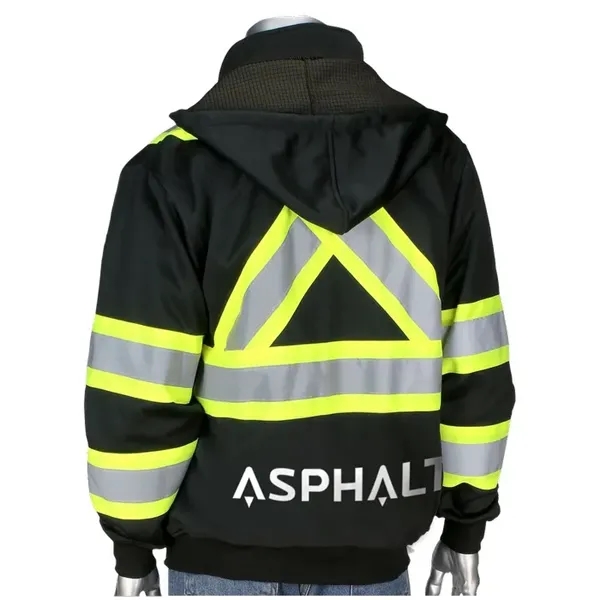 Two-Tone X-Back Full Zip Fleece Black Sweatshirt - Two-Tone X-Back Full Zip Fleece Black Sweatshirt - Image 3 of 6