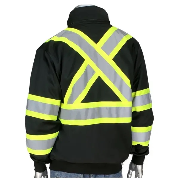 Two-Tone X-Back Full Zip Fleece Black Sweatshirt - Two-Tone X-Back Full Zip Fleece Black Sweatshirt - Image 5 of 6