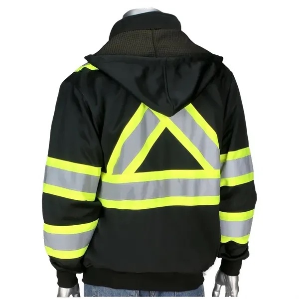 Two-Tone X-Back Full Zip Fleece Black Sweatshirt - Two-Tone X-Back Full Zip Fleece Black Sweatshirt - Image 6 of 6