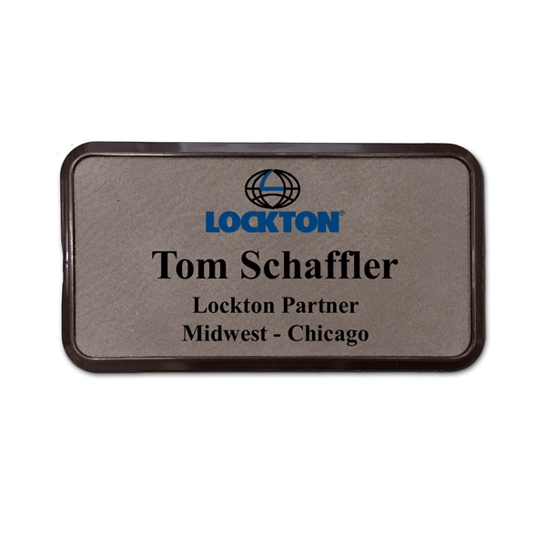 Leather Name Badge with Frame 1.5 x 3 in. - Leather Name Badge with Frame 1.5 x 3 in. - Image 0 of 0