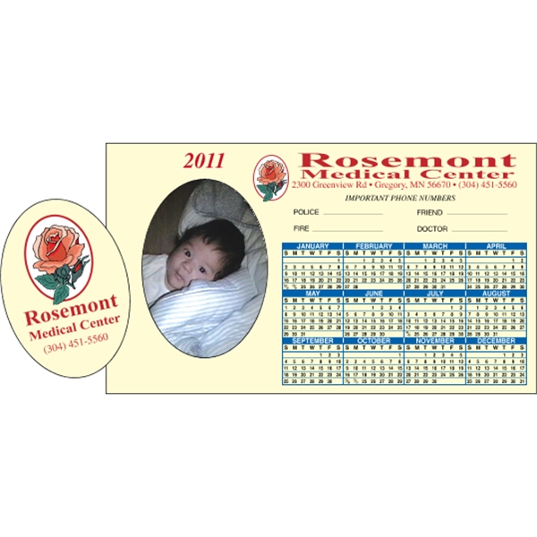 3.5" x 6" Calendar with Oval Center Picture Frame