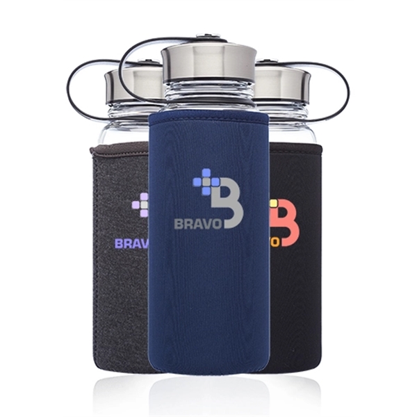 25 oz. Kangaroo Glass Bottles in Neoprene Pouch - 25 oz. Kangaroo Glass Bottles in Neoprene Pouch - Image 0 of 3