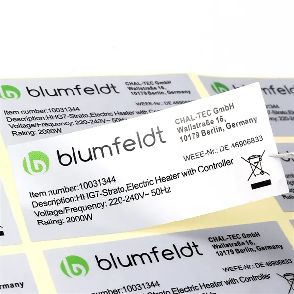 Self-Adhesive Metallic Silver Label Stickers 8.98 x 2.99'' - Self-Adhesive Metallic Silver Label Stickers 8.98 x 2.99'' - Image 0 of 6