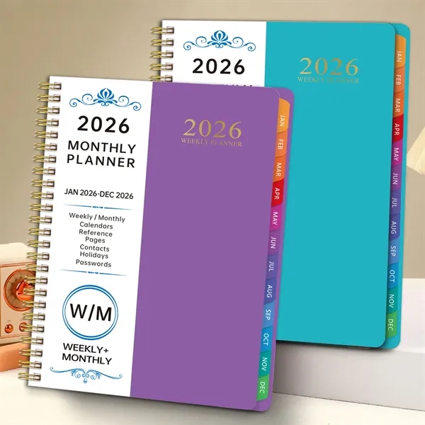 2026 Planner Hardcover Calendar Weekly and Monthly with Tabs - 2026 Planner Hardcover Calendar Weekly and Monthly with Tabs - Image 0 of 4