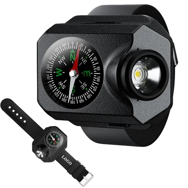 Rechargeable Wrist Torch Light with Compass USB Outdoor - Rechargeable Wrist Torch Light with Compass USB Outdoor - Image 0 of 9