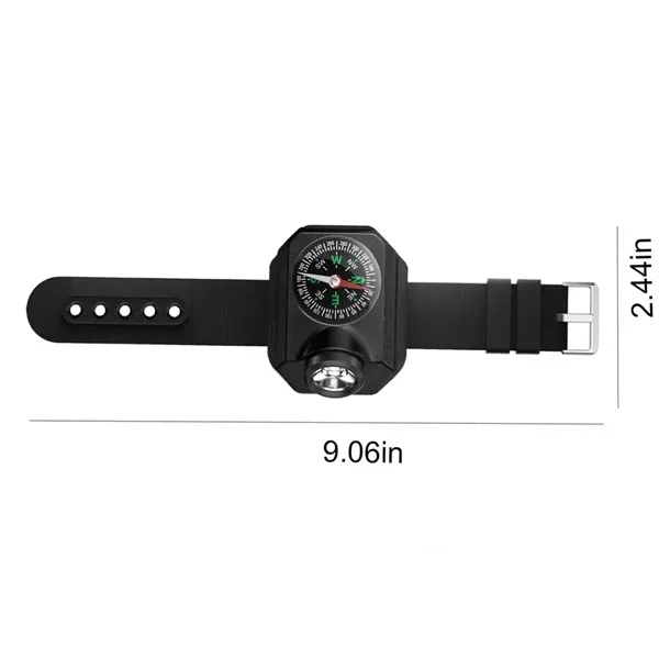 Rechargeable Wrist Torch Light with Compass USB Outdoor - Rechargeable Wrist Torch Light with Compass USB Outdoor - Image 1 of 9