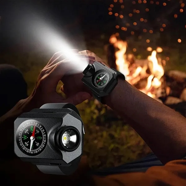 Rechargeable Wrist Torch Light with Compass USB Outdoor - Rechargeable Wrist Torch Light with Compass USB Outdoor - Image 2 of 9