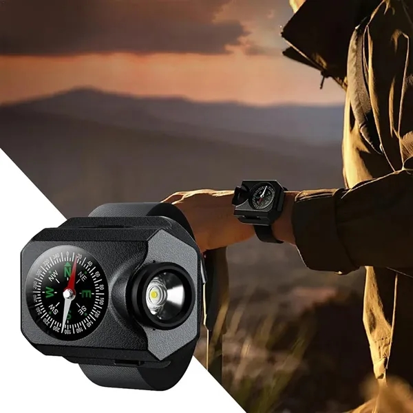 Rechargeable Wrist Torch Light with Compass USB Outdoor - Rechargeable Wrist Torch Light with Compass USB Outdoor - Image 3 of 9