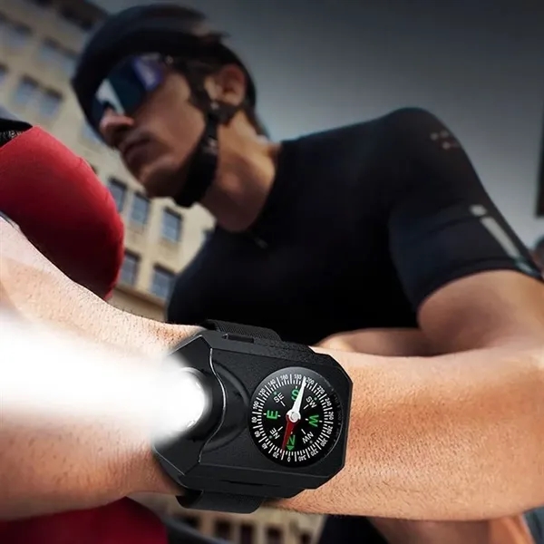 Rechargeable Wrist Torch Light with Compass USB Outdoor - Rechargeable Wrist Torch Light with Compass USB Outdoor - Image 4 of 9