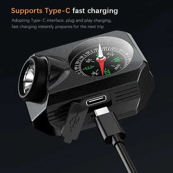 Rechargeable Wrist Torch Light with Compass USB Outdoor - Rechargeable Wrist Torch Light with Compass USB Outdoor - Image 8 of 9