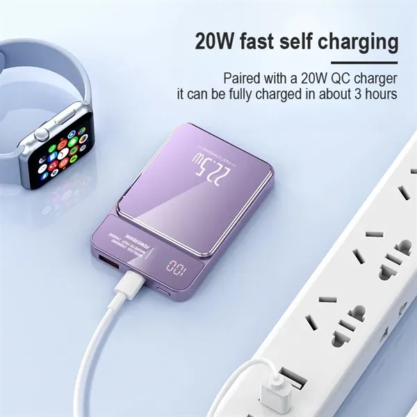 PD Magnetic Power Bank 10,000mAh w/ Display - PD Magnetic Power Bank 10,000mAh w/ Display - Image 2 of 12