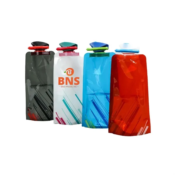 Outdoor Reusable Collapsible Water Bottle with Carabiner - Outdoor Reusable Collapsible Water Bottle with Carabiner - Image 0 of 2