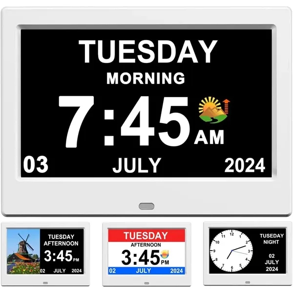 Digital Calendar Alarm Clock Picture Frame - Digital Calendar Alarm Clock Picture Frame - Image 0 of 8