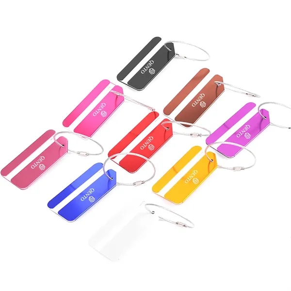 Custom Aluminum Alloy Luggage Tags with Secure Wire Loop - Custom Aluminum Alloy Luggage Tags with Secure Wire Loop - Image 0 of 8