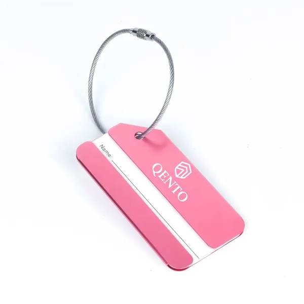 Custom Aluminum Alloy Luggage Tags with Secure Wire Loop - Custom Aluminum Alloy Luggage Tags with Secure Wire Loop - Image 1 of 8