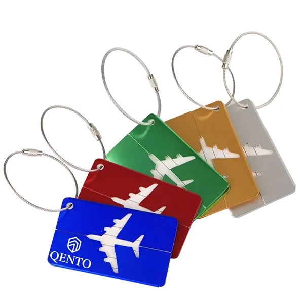 Custom Aluminum Alloy Luggage Tags with Secure Wire Loop - Custom Aluminum Alloy Luggage Tags with Secure Wire Loop - Image 0 of 12