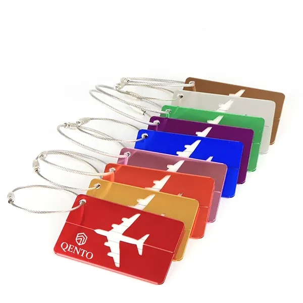 Custom Aluminum Alloy Luggage Tags with Secure Wire Loop - Custom Aluminum Alloy Luggage Tags with Secure Wire Loop - Image 1 of 12
