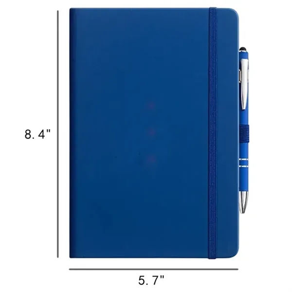 PU Leather Journal Notebook w/ Stylus Metal Ballpoint Pen - PU Leather Journal Notebook w/ Stylus Metal Ballpoint Pen - Image 1 of 7