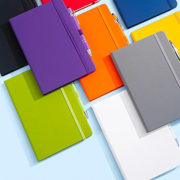 PU Leather Journal Notebook w/ Stylus Metal Ballpoint Pen - PU Leather Journal Notebook w/ Stylus Metal Ballpoint Pen - Image 2 of 7