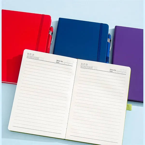 PU Leather Journal Notebook w/ Stylus Metal Ballpoint Pen - PU Leather Journal Notebook w/ Stylus Metal Ballpoint Pen - Image 6 of 7