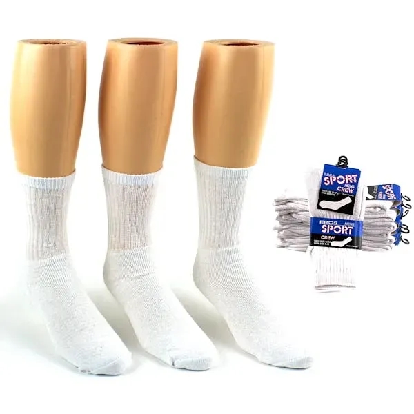 Men's Crew Socks - White 10-13 3 Pack - Men's Crew Socks - White 10-13 3 Pack - Image 0 of 0