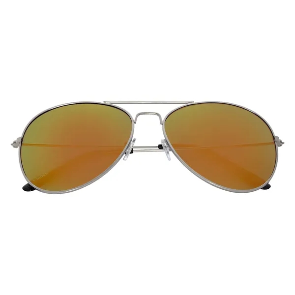 Color Mirrored Aviator Sunglasses - Color Mirrored Aviator Sunglasses - Image 8 of 20
