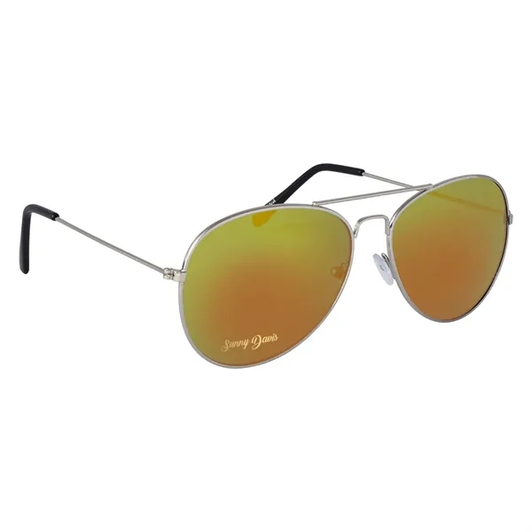 Color Mirrored Aviator Sunglasses - Color Mirrored Aviator Sunglasses - Image 14 of 20