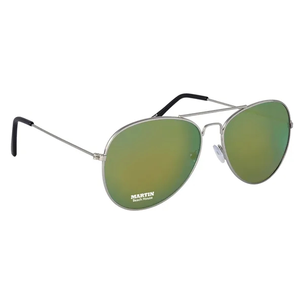 Color Mirrored Aviator Sunglasses - Color Mirrored Aviator Sunglasses - Image 16 of 20