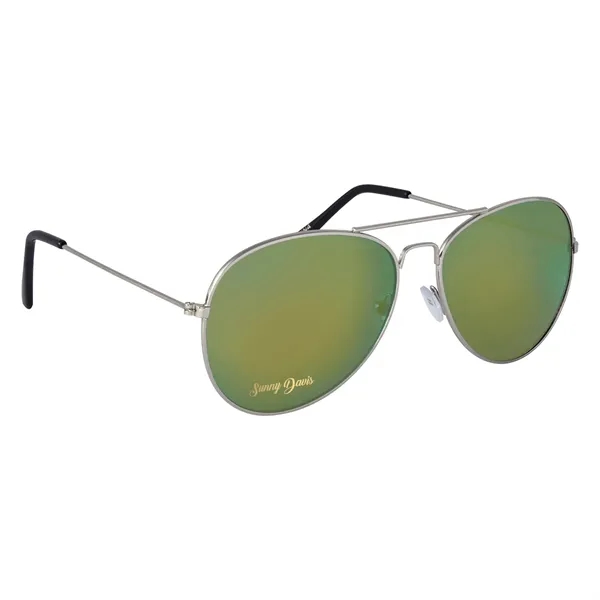 Color Mirrored Aviator Sunglasses - Color Mirrored Aviator Sunglasses - Image 17 of 20