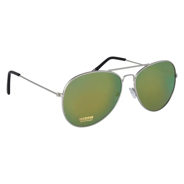 Color Mirrored Aviator Sunglasses - Color Mirrored Aviator Sunglasses - Image 19 of 20