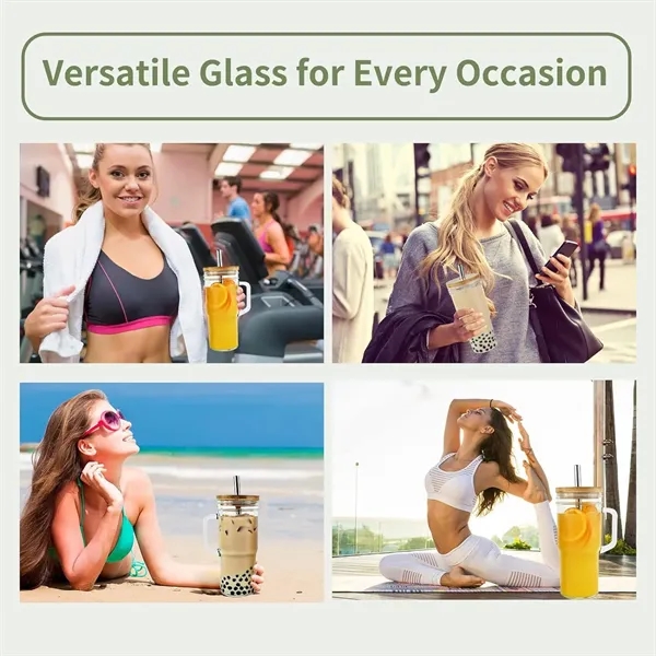 Bamboo Lids Glass Cups - Bamboo Lids Glass Cups - Image 2 of 3