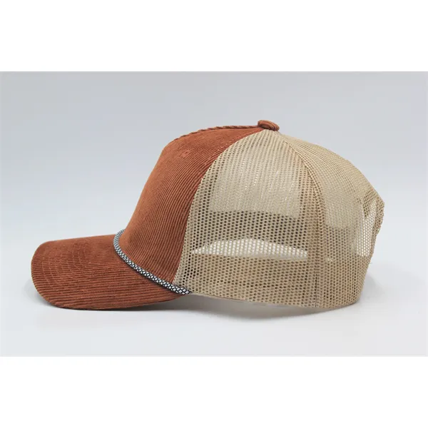 Corduroy 5 Panels Trucker Cap w/Rope - Corduroy 5 Panels Trucker Cap w/Rope - Image 7 of 31