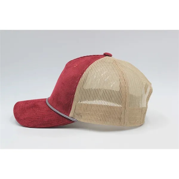 Corduroy 5 Panels Trucker Cap w/Rope - Corduroy 5 Panels Trucker Cap w/Rope - Image 12 of 31