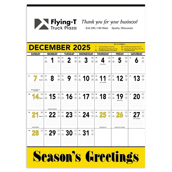 Triumph® Calendars Yellow & Black Contractor Memo Calendar - Triumph® Calendars Yellow & Black Contractor Memo Calendar - Image 3 of 11