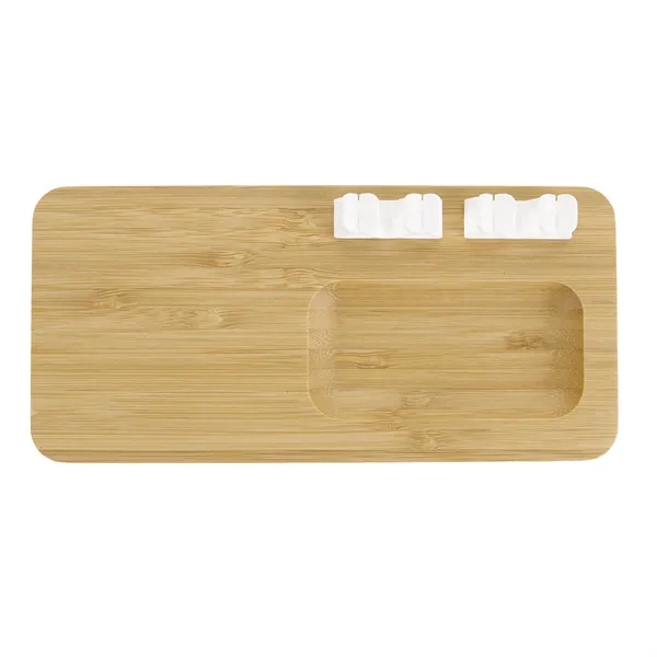 Bamboo 10W Wireless Charging Pad with Cable Organizer - Bamboo 10W Wireless Charging Pad with Cable Organizer - Image 5 of 13