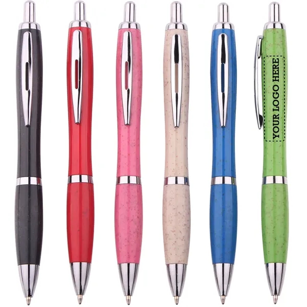 Eco Friendly Sustainable Wheat Straw Ballpoint Pens - Eco Friendly Sustainable Wheat Straw Ballpoint Pens - Image 0 of 5