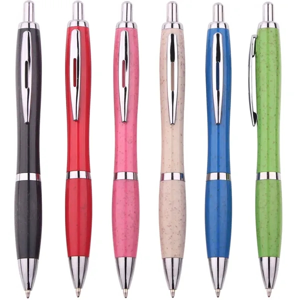 Eco Friendly Sustainable Wheat Straw Ballpoint Pens - Eco Friendly Sustainable Wheat Straw Ballpoint Pens - Image 2 of 5