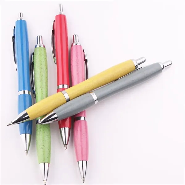 Eco Friendly Sustainable Wheat Straw Ballpoint Pens - Eco Friendly Sustainable Wheat Straw Ballpoint Pens - Image 4 of 5